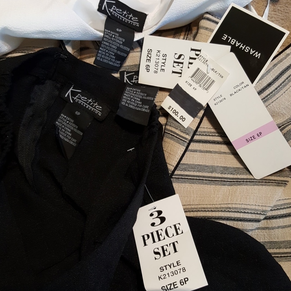 NWT. K Petite 3 Pc. Suit. Pants, Top, Jacket. 6P - Picture 8 of 8